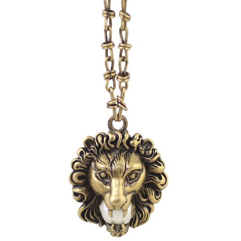 gucci lion necklace fake|gucci necklace wolf.